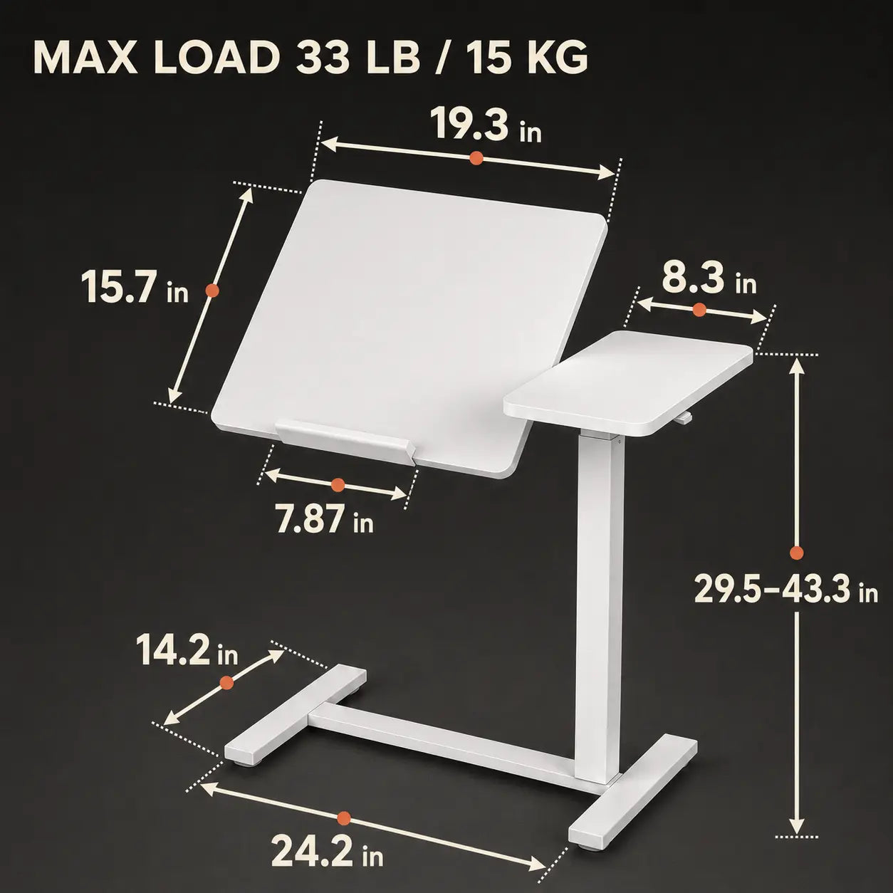Workstation tabletop carrying a full working load